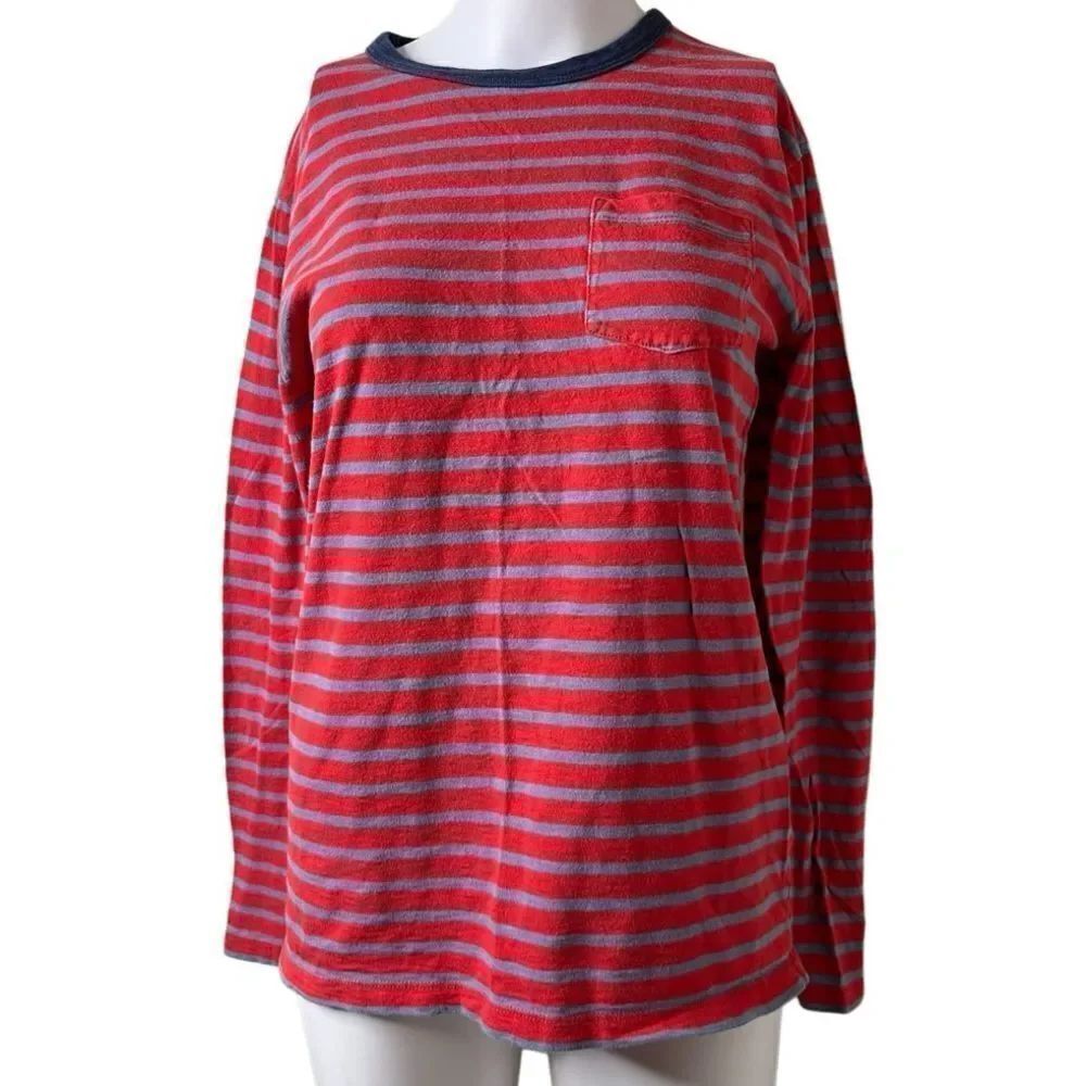 Crewcuts Striped Long sleeve Shirt Red and Grey